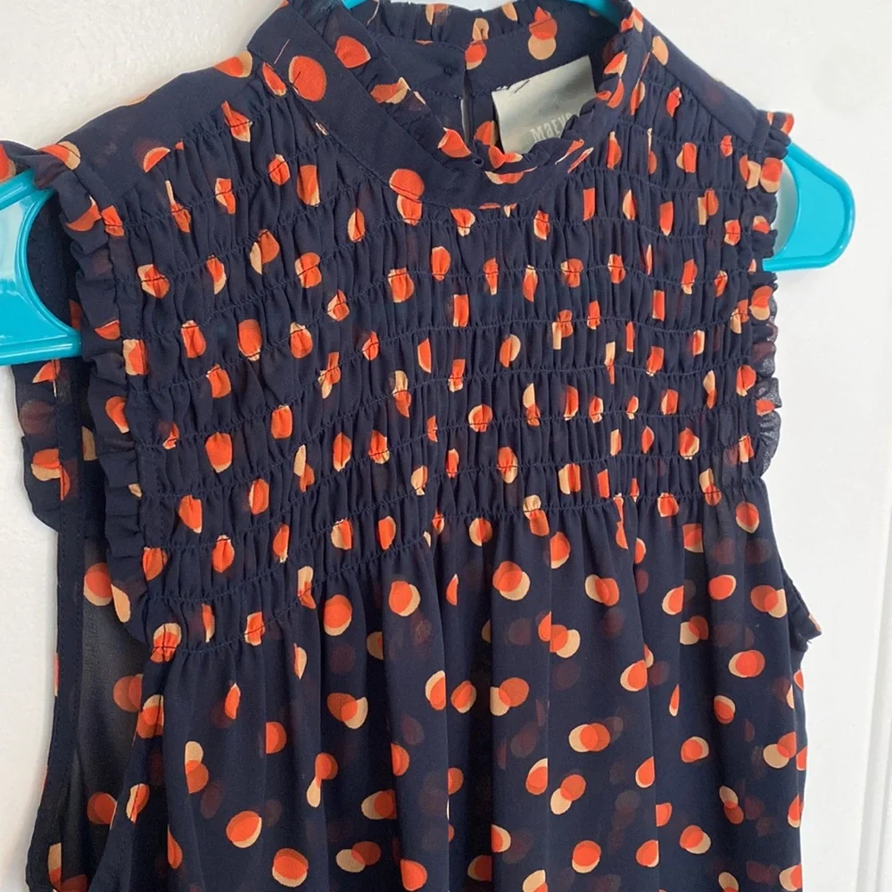 MAEVE Anthropologie TankTop Blouse Navy Size 4 - Picture 3 of 10